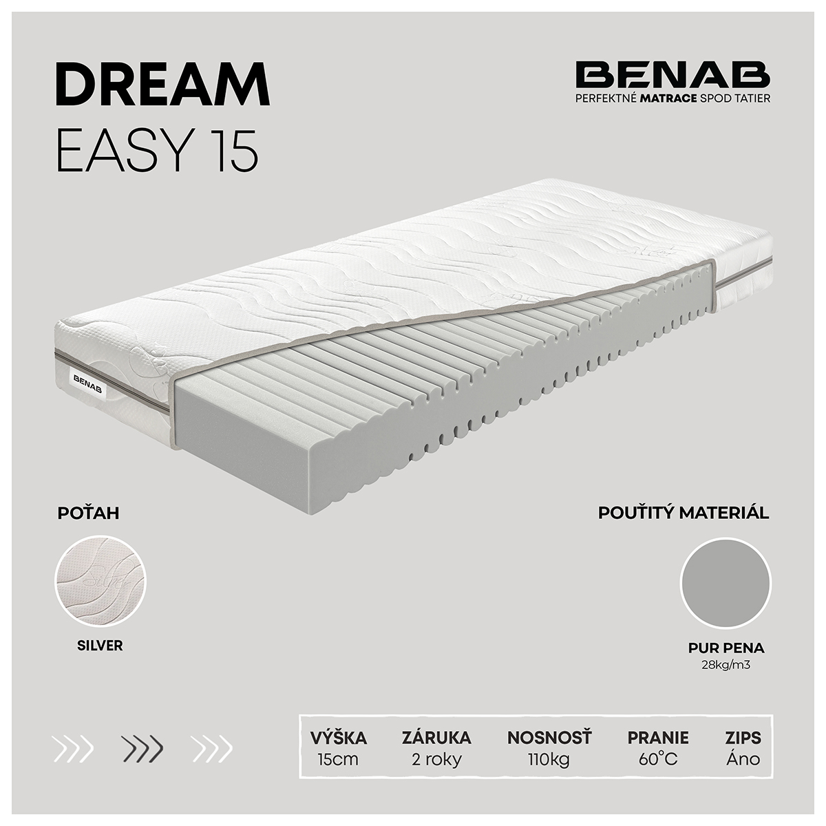 Matrac Benab Dream Easy 15 90 x 200 cm